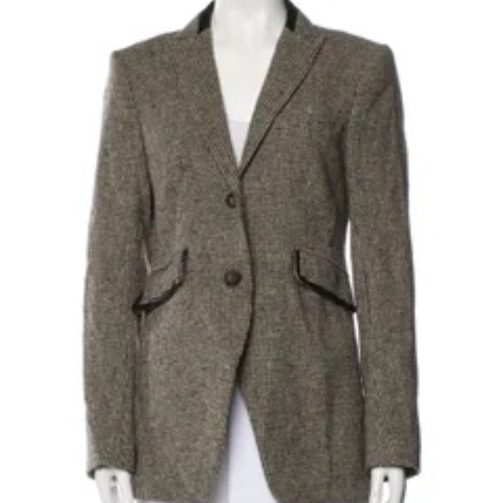 Theory Virgin Wool Houndstooth Print Blazer